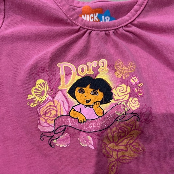 Vintage Y2K Pink Dora Kids T-Shirt - Picture 2 of 3